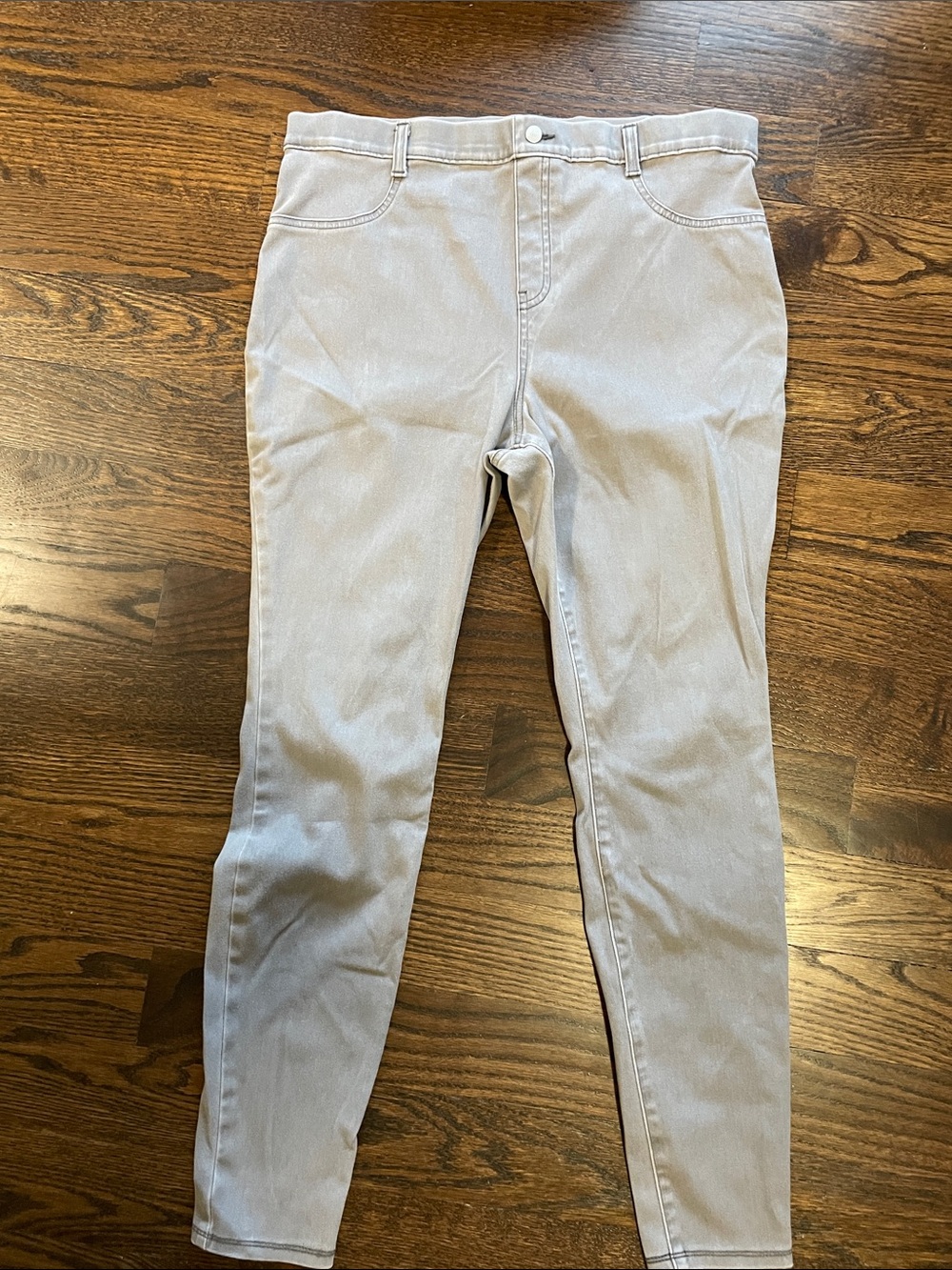 Women's Light Gray Skinny Pull On Pants Size XL